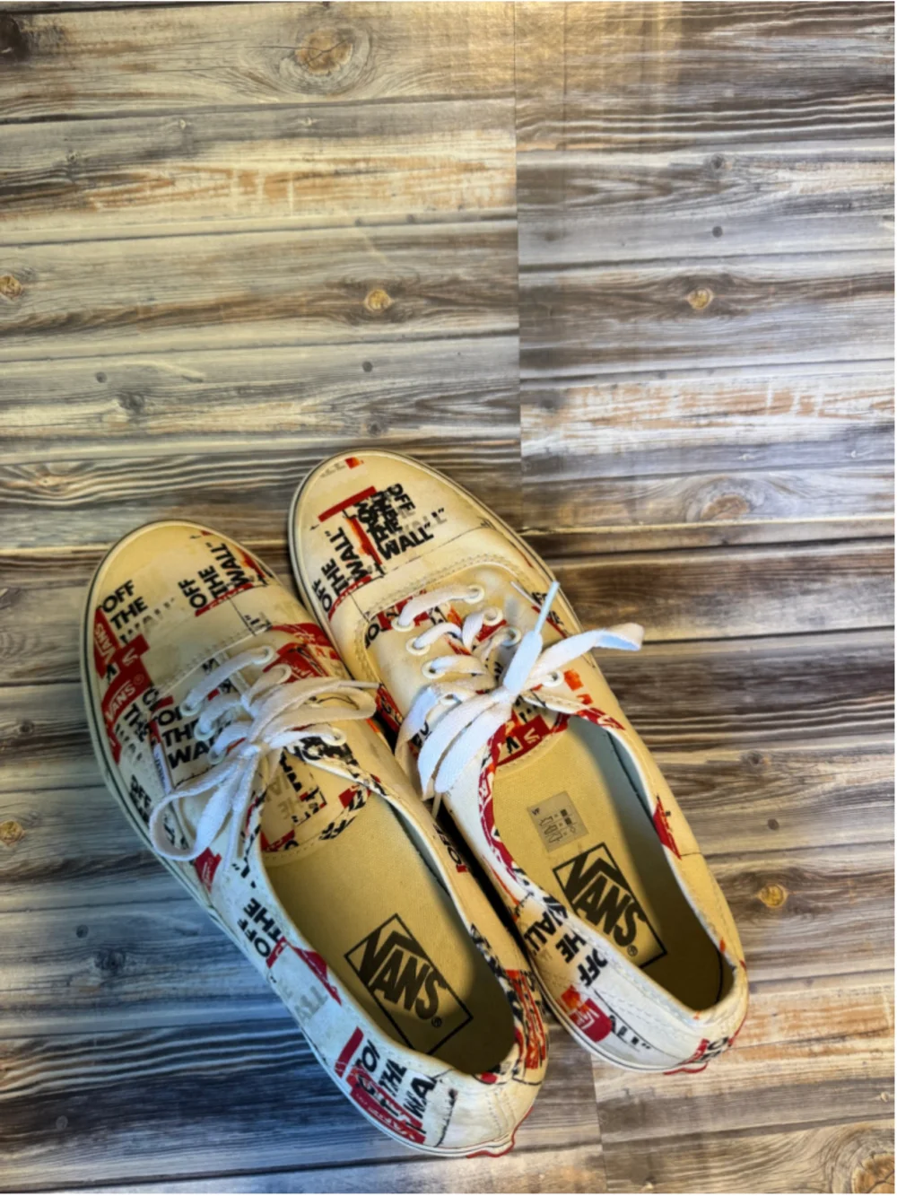 VANS AUTHENTIC PACKING TAPE CREAM WHITE SKATEBOARD SNEAKERS MENS SIZE 10